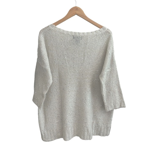 NWOT KIKIT Sequin Half Sleeve Sweater White Xl - Picture 5 of 10